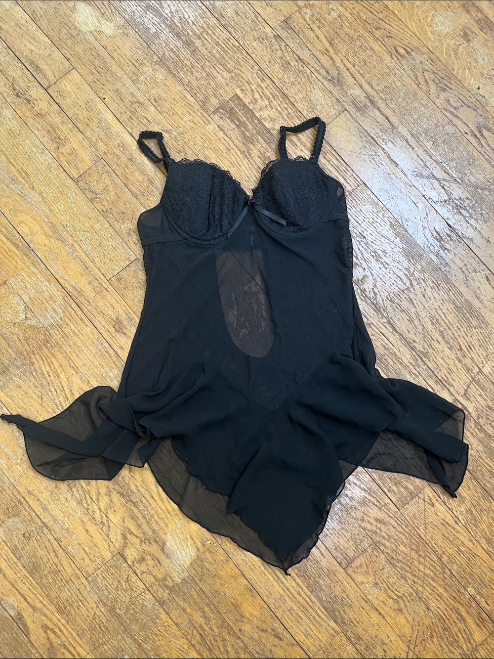 Black Lace-Detail Chemise - Women Intimates